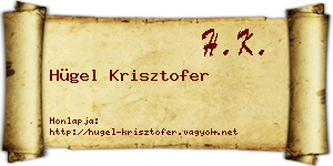 Hügel Krisztofer névjegykártya
